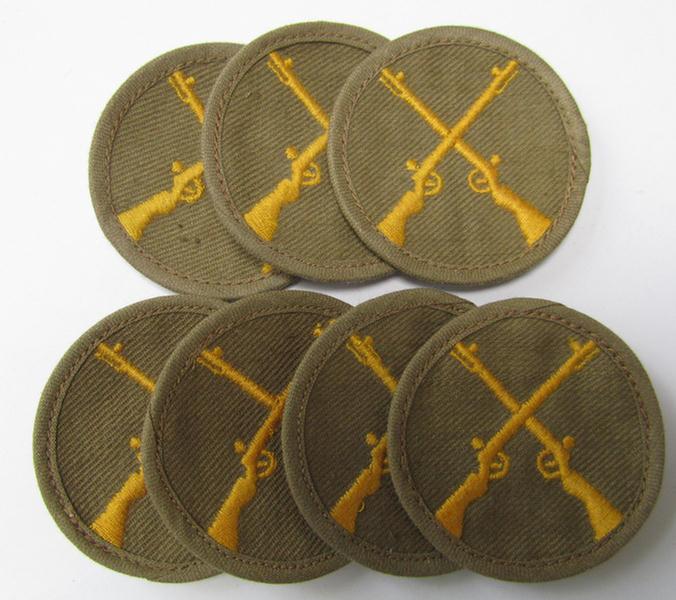 Neat, WH (Heeres) 'tropical'-issue, trade- and/or special career-insignia (ie. machine-embroidered speciality arm-patch) as intended for a: 'Waffenmeister' (or weapon-equipment NCO)