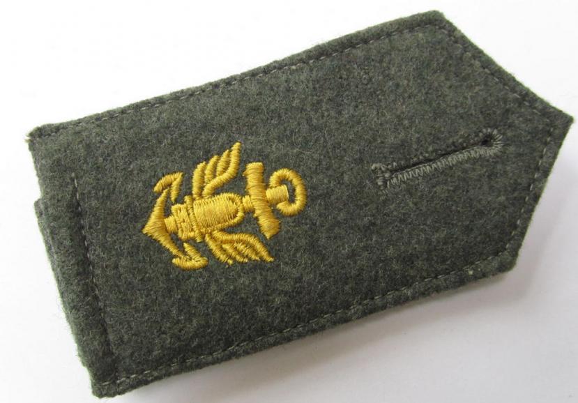 Neat - albeit regrettably single - 'cyphered'- (and IMO mid-war-period-) WH (Kriegsmarine) enlisted-mens'-type shoulderstrap, as was intended for a: 'Soldat eines Küsten-Artillerie-Regiments' 