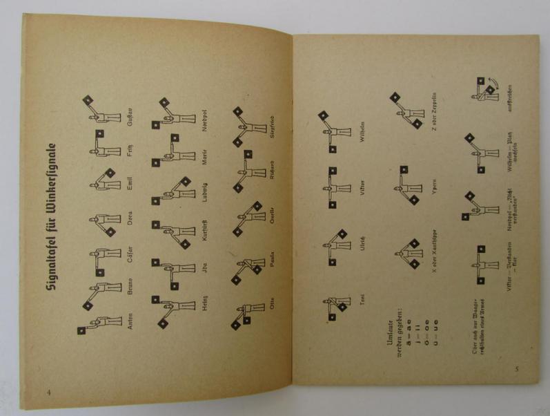 Neat - and scarcely encountered! - small-sized, WH-related instruction-booklet entitled: 'Winken und Morsen'