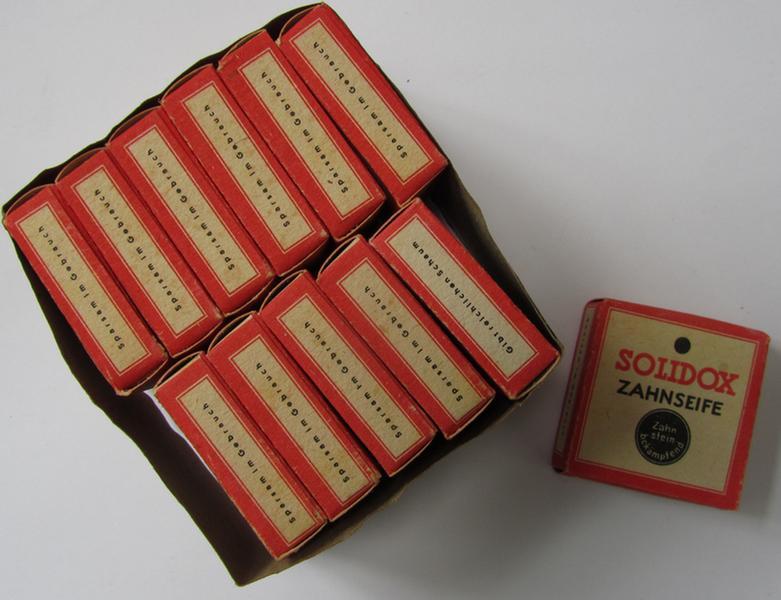 Unusual equipment-item: German WWII-era toothpaste (ie. 'Zahnseife') of the make 'Solidox' that comes in a mint- ie. unissued, condition