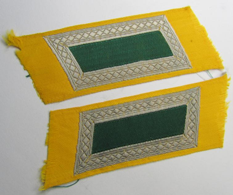 Superb - and fully matching! - pair of (entirely!) 'BeVo'-woven, NCO-type 'Ostvölker' collar-tabs, as were intended for a: 'Armenischer'-volunteer within the 'Deutsche Wehrmacht' (ie. 'Zugführer' within the: 'Armenisches Legion')