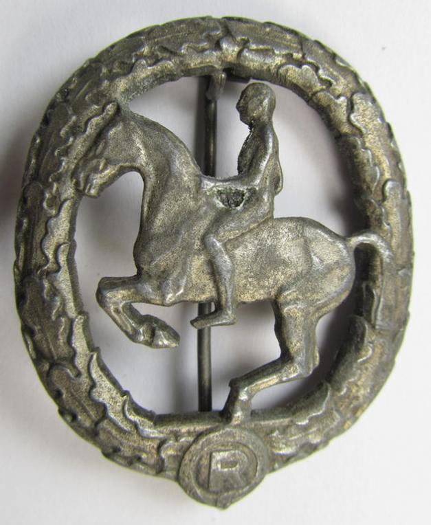 Attractive - and actually seldomly seen! - 'Deutsches Reiterabzeichen der 2. Klasse (ie. 'in Silber') being a clearly maker- (ie. 'L.Chr. Lauer'-) marked example that comes in an overall nice- (albeit moderately used- ie. worn-), condition