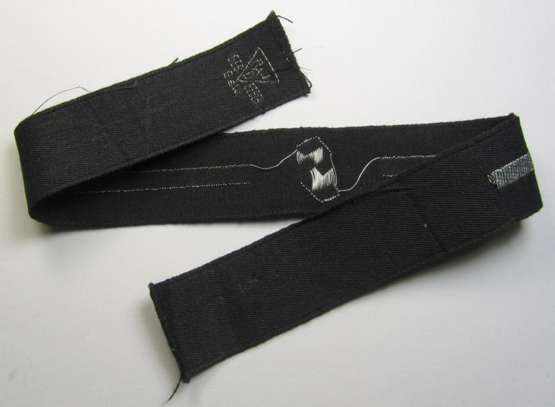 RAD (ie. 'Reichsarbeitsdienst') officers'-pattern, commemorative cuff-title (ie. 'Dienstärmelstreifen') depicting a capital 'S'-character (as was intended for commisioned-staff working on the various 'Westwall'-fortifications)