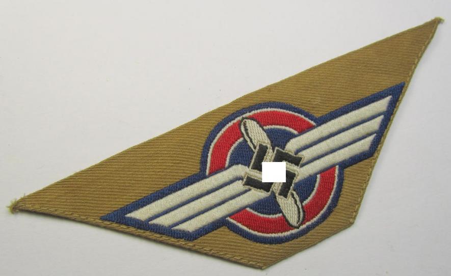 Attractive - and actually rarely seen! - HJ (ie. 'Hitlerjugend') pre-war- (ie. after 1938-) so-called: 'Ärmelabzeichen' (ie. arm-badge) that was intended for usage by a member who served within the so-called: 'Luftsportscharen'