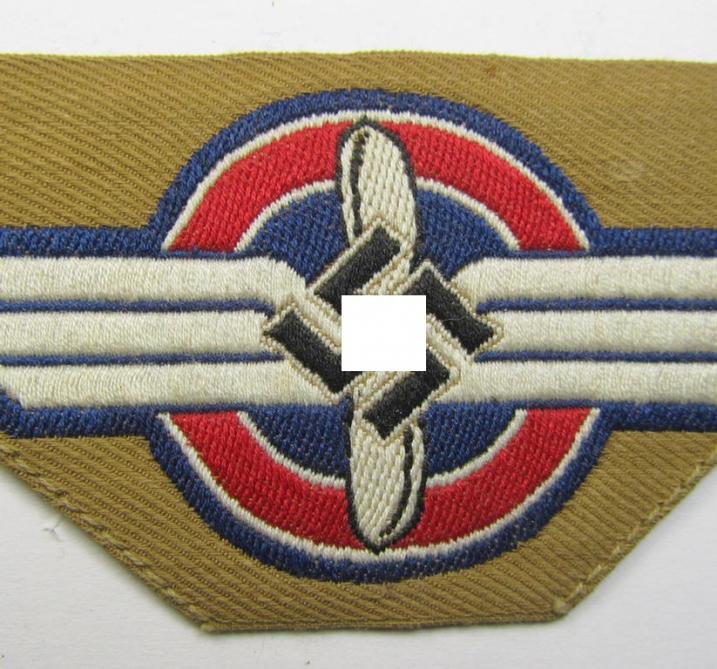 Attractive - and actually rarely seen! - HJ (ie. 'Hitlerjugend') pre-war- (ie. after 1938-) so-called: 'Ärmelabzeichen' (ie. arm-badge) that was intended for usage by a member who served within the so-called: 'Luftsportscharen'