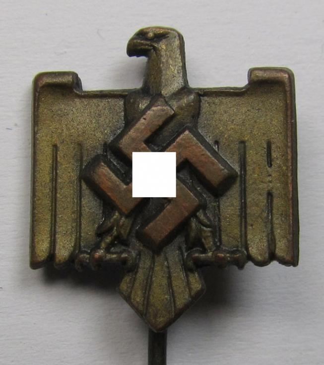 Darker-bronze-toned lapel-pin (ie. 'Mitgliedsabzeichen des DRL bzw. NSRL') as was intended for usage by a member of the TR-period sports'-association: 'NS Reichsbund für Leibesübungen (NSRL)'