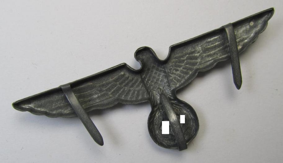 WH (Heeres) zinc-based, EM- (ie. NCO- or even officers') type visor-cap-eagle being a detailed and non-maker-marked example that comes in a very nice- (ie. never cap-attached-), condition