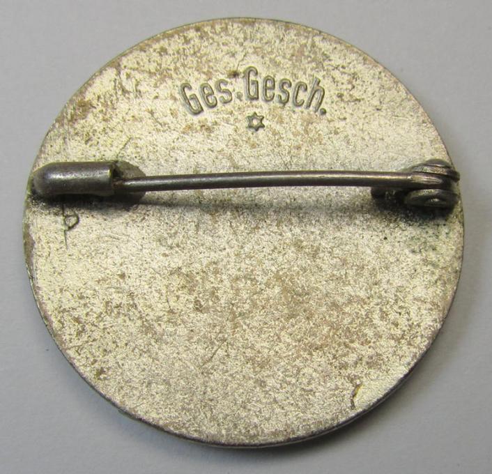 DRK (ie. 'Deutsches Rotes Kreuz' or German Red Cross) so-called: nurses'-badge entitled: 'Samariterin' being an attractive maker- and/or patent-pending- (ie. 'Ges.Gesch.'-) marked example