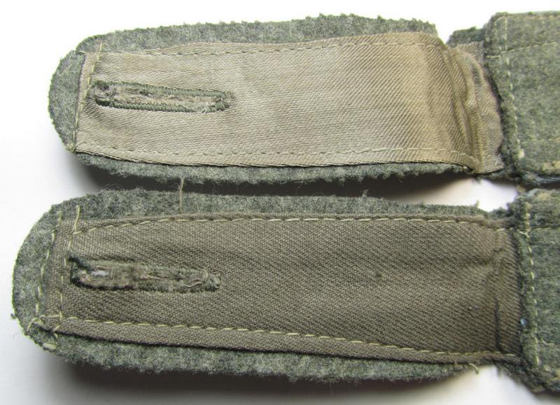 Attractive - and fully matching! - pair of so-called: 'M-43-pattern', WH (Heeres) NCO-type shoulderstraps as was intended for - and/or moderately worn by! - an: 'Unteroffizier eines Nachschub-Abteilungs o. Regiments'