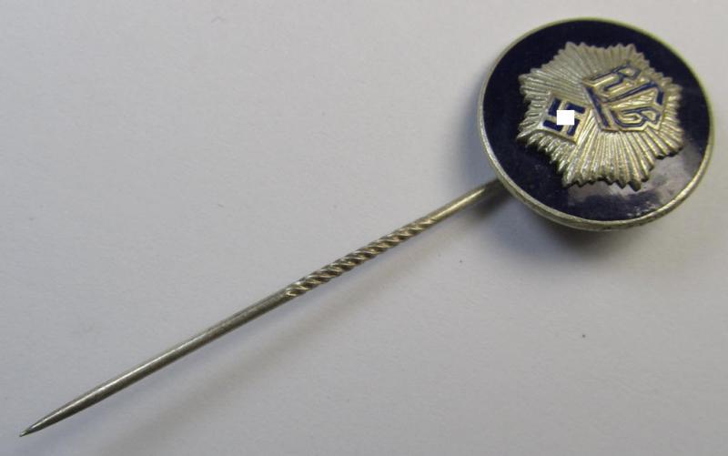 Attractive, semi-enamelled so-called: RLB- (ie. 'Reichluftschützbund') 'Amtsträgerabzeichen' (or: civil-attire badge) of the first pattern, bearing a neat makers-mark ('H. Aurich') and patent-pending- (ie. 'Ges.Gesch.'-) designation