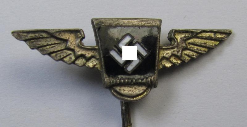 Membership-lapel-pin as was intended to signify (reservist) membership within the: 'Sturmabteilungen der N.S.D.A.P. - Reserve II' ie. 'SAR') being a maker-marked example that bears a: 'Ges.Gesch.'-patent-pending-designation on its back