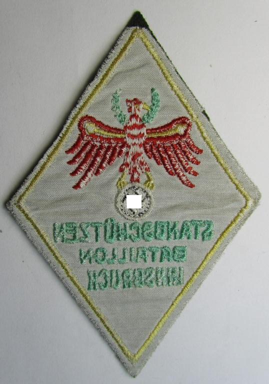 Attractive - and actually not that easily ie. scarcely encountered! - so-called: 'Ärmelabzeichen des Standschützenbataillon Innsbruck' (being a neatly machine-embroidered- and/or 'Raute'-sized example)