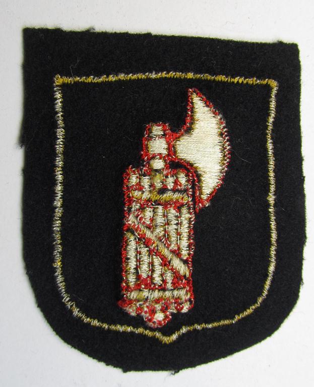 Waffen-SS 'volunteer'-arm-shield as was intended for usage by soldiers of the: '29. Waffen-Grenadier-Division der SS' (ie. 'italienische Nr. 1') and that comes in a 'virtually mint- ie. unissued', condition