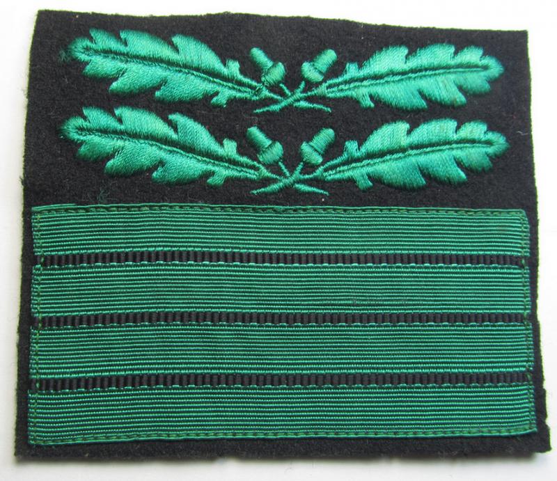 Superb, Waffen-SS officers'-pattern, rank-insignia-bar (as was specifically intended for usage on the camouflaged-uniforms) as was used by an officer holding the (specific SS!) rank of: 'Waffen-SS Oberführer'