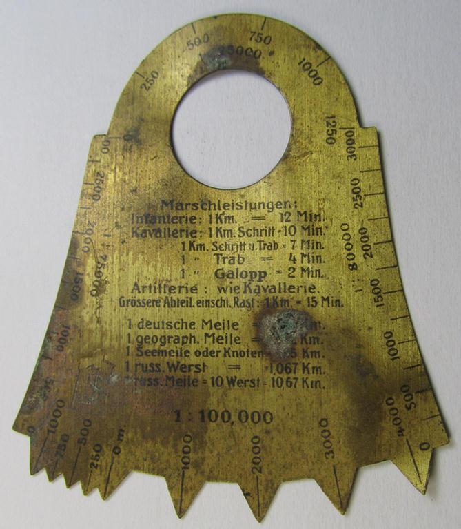 WWII-period, WH 'Marschabstände- o. Winkel-Messgerät' being an example as executed in golden-coloured- and/or copper- (ie. brass-) based material as was (presumably) produced by the: 'Esero'-company