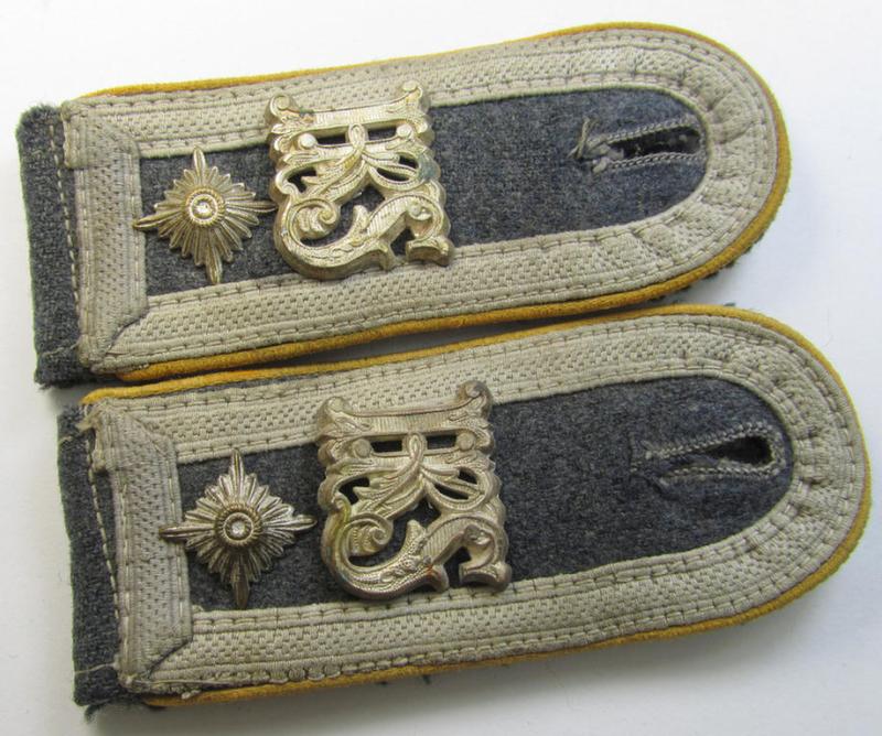 Attractive - and fully matching! - pair of WH (Luftwaffe) neatly 'cyphered', NCO-type shoulderstraps as was intended for usage by a: 'Feldwebel der Flieger- o. Fallschirmjäger u. Mitglied einer LW-Kraftfahrschule'