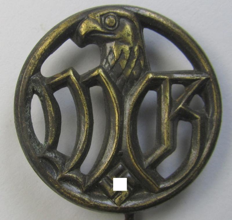 Attractive - and actually scarcely encountered! - WH-related lapel-pin (ie. 'Brosche') as was specifically intended for a: 'Wehrmachtsgefolge' (being a nicely preserved example that comes mounted onto its longer-sized pin)