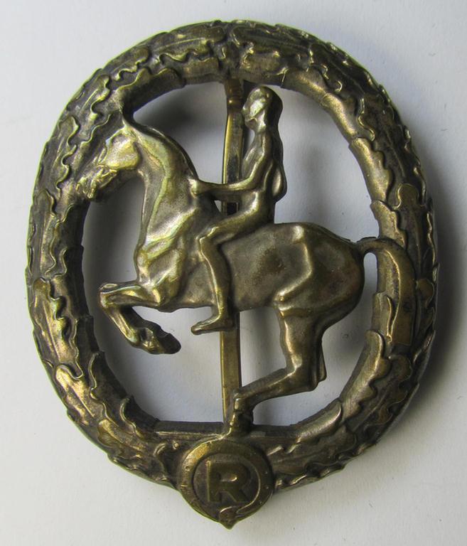 Attractive - and actually fairly scarcely encountered! - so-called: 'Deutsches Reiterabzeichen der 3. Klasse (ie. 'in Bronze') being a maker- (ie. 'L.Chr. Lauer'-) marked example that comes in a moderately worn condition