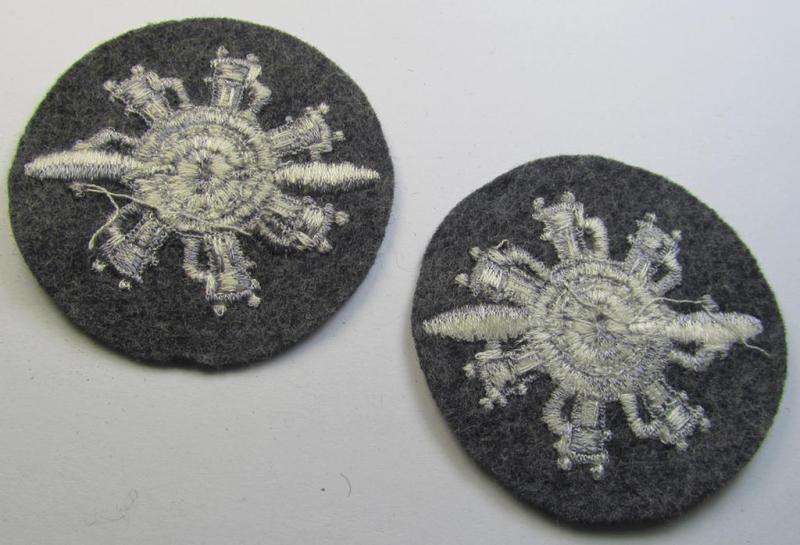 Machine-embroidered, WH (Luftwaffe) trade- ie. special-career-patch (ie. 'Laufbahn- o. Tätigkeitsabzeichen') as was specifically intended for a: 'Geräteverwalter (Flzg.)' and that comes in a 'virtually mint' and/or never tunic-attached, condition