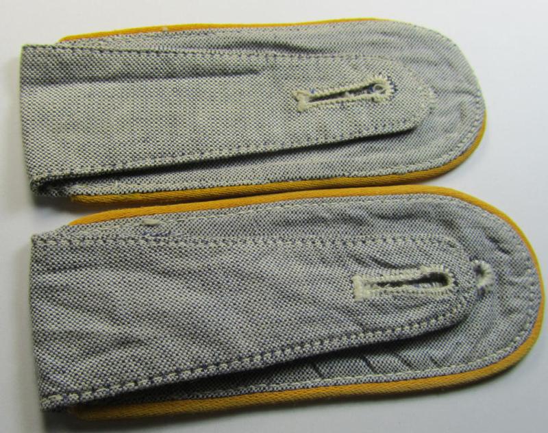 Attractive - and matching! - pair of WH (Luftwaffe) 'summer-style' EM-type shoulderstraps (as was specifically intended for usage on the: 'blau-mellierter-Hemden' ie. shirts) as was intended for a: 'Soldat der LW-Flieger- o. FJ-Truppen'
