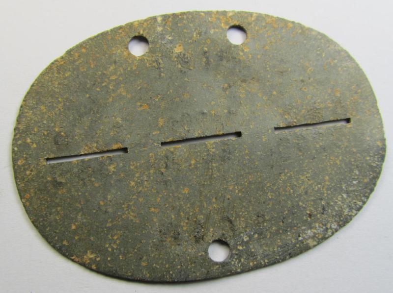 Zinc-based, RAD- (ie. 'Reichsarbeitsdienst'-) related ID-disc (ie. 'Erkennungsmarke') bearing the stamped unit-designation that simply reads: 'RAD 1/211 2530' and that comes as issued- and/or worn