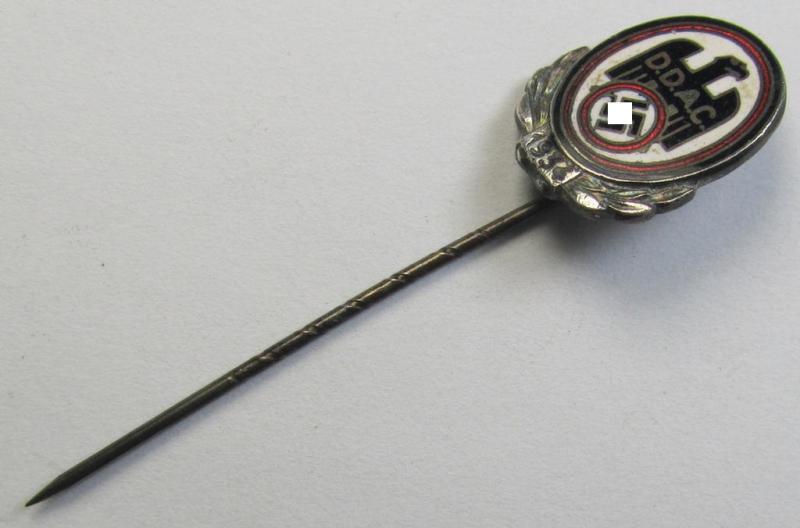 Attractive - and actually rarely seen! - silver-toned- and/or neatly enamelled, so-called: DDAC (ie. 'Der Deutsche Automobil Club') honorary-badge (or: 'Silberne Ehrennadel 1934') being a non-maker-marked example