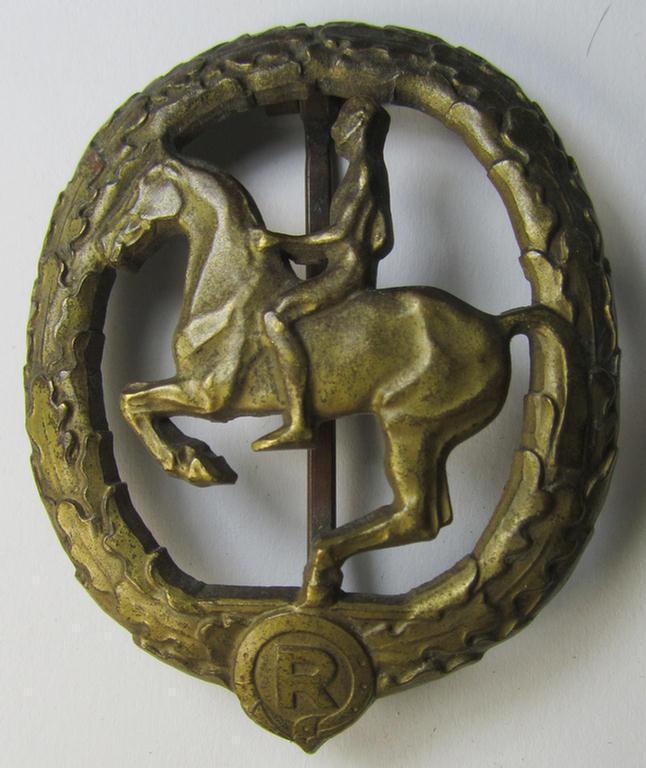 Attractive - and actually fairly scarcely encountered! - so-called: 'Deutsches Reiterabzeichen der 3. Klasse (ie. 'in Bronze') being a maker- (ie. 'L.Chr. Lauer'-) marked example that comes in a moderately worn condition