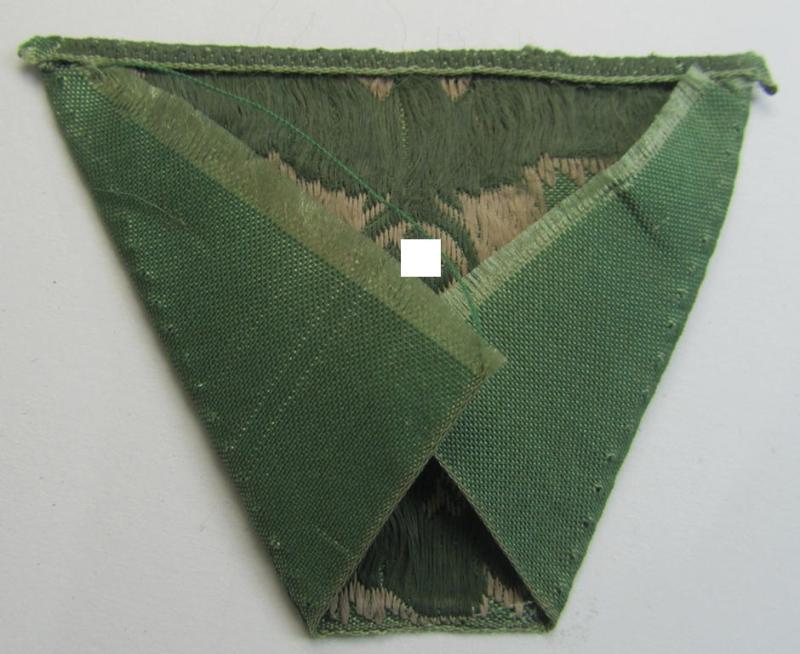 Superb - and truly used ie. cap-removed! - Waffen-SS field-grey-coloured, M43-pattern cap-trapezoid as was intended for usage on the M43-model field-caps (ie. 'Einheitsfeldmützen') that comes in an overall very nice condition