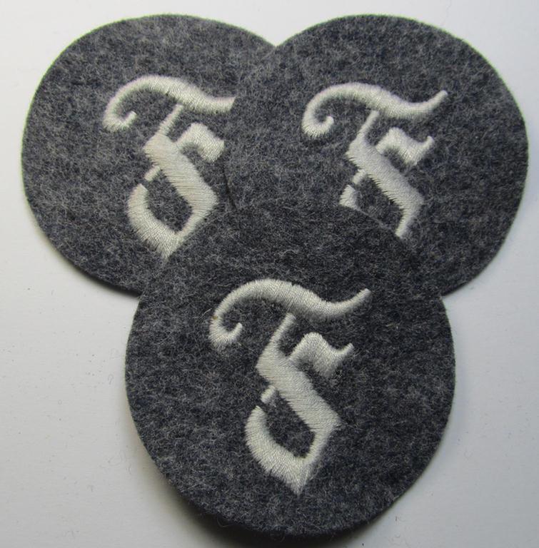 WH (Luftwaffe) machine-embroidered, trade- ie. special-career ie. proficiency patch (ie. 'Laufbahn- o. Tätigkeitsabzeichen') as was specificallly intended for usage by: 'Feuerwerker'