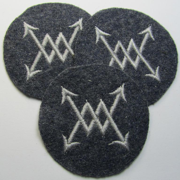 WH (Luftwaffe) machine-embroidered, trade- ie. special-career ie. proficiency patch (ie. 'Laufbahn- o. Tätigkeitsabzeichen') as was specificallly intended for usage by: 'Luftnachrichtenpersonal mit Fernsprechprüfung B'