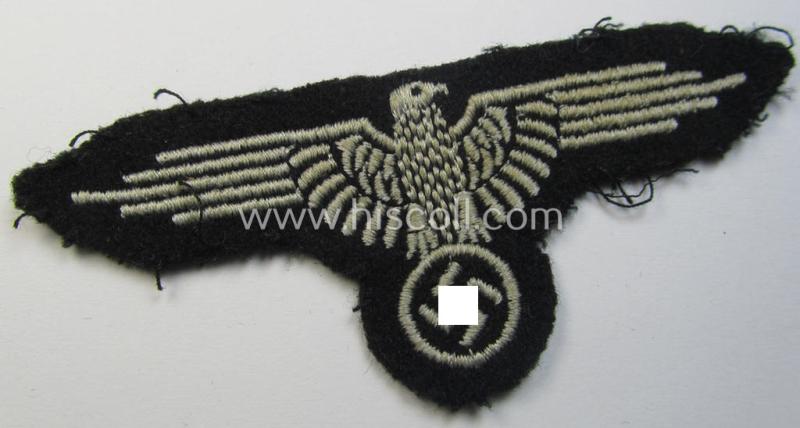 Attractive example of a mid- (ie. later-war-) pattern, 'SS' (ie. 'Waffen-SS') so-called: 'RzM-style' enlisted-mens'-/ie. NCO-pattern arm-eagle as was intended for usage by the various Waffen-SS troops throughout the war