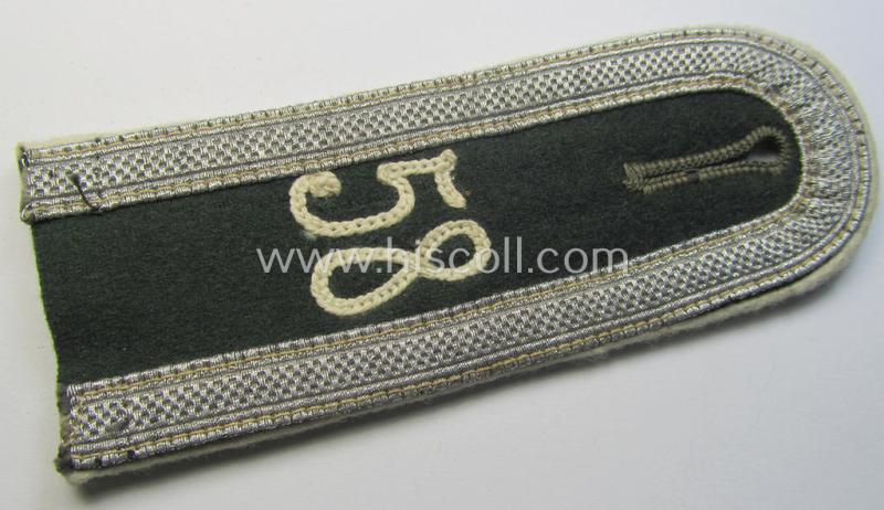 Single - and actually not that often seen! - WH (Heeres) NCO-type (ie. 'M36-/M40'-pattern- and/or: 'rounded styled-') neatly 'cyphered' shoulderstrap as was intended for usage by an: 'Unteroffizier des Infanterie-Regiments 58'
