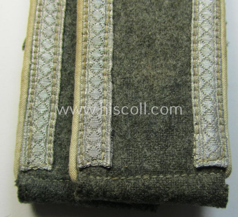 Attractive - and fully matching! - pair of WH (Heeres), early- (ie. mid-) war-period- (ie. 'M41/M43'-) -pattern, NCO-type shoulderstraps as piped in the white-coloured branchcolour as was intended for an: 'Uffz. eines Infanterie-Regiments'