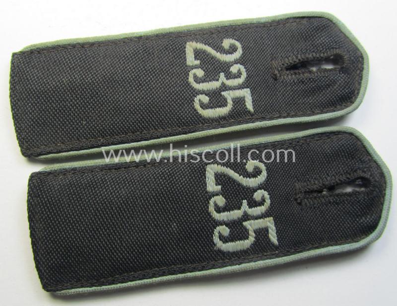 Attractive - and fully matching! - pair of so-called: 'Flieger-HJ' (ie. flight 'Hitlerjugend') shoulderstraps as was intended for usage by a: 'Hitlerjunge' who was attached to the: 'Bann 235' (235 = 'Duisburg o. Duisburg-Süd')