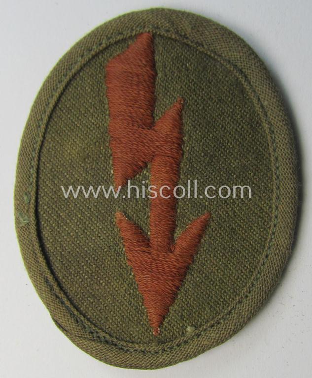 WH (Heeres) 'tropical-styled', trade- and/or special-career insignia (or: 'Signal Blitz') as was intended for a soldier who served within the: 'Kradschützenbtle. der Pz. Div. u. Inf. Divisione (mot.)'