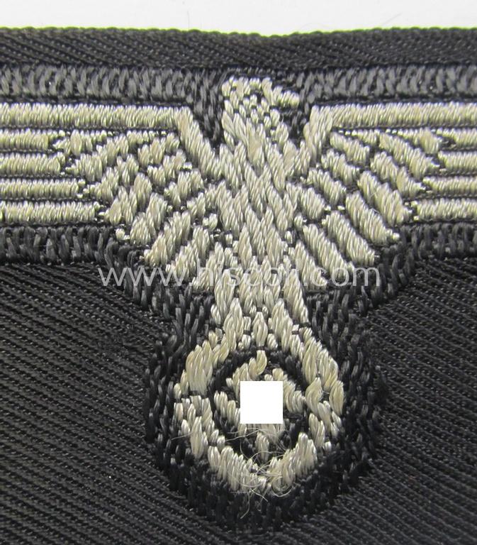 Superb, mid- (ie. later-) war-pattern 'Waffen-SS'-type so-called: 'BeVo'-pattern, EM- (ie. NCO-) type side-cap eagle that comes in a never used- (ie. unconfectioned and 'virtually mint- ie. unissued'-), condition