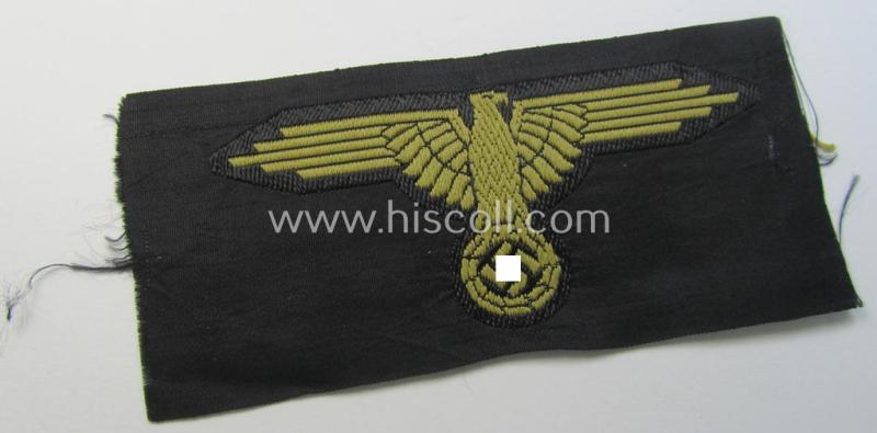 Mid- (ie. later-war-) pattern, 'SS' (ie. 'Waffen-SS') so-called: 'BeVo-weave-style', enlisted-mens'- (ie. NCO-pattern) tropical-styled arm-eagle (ie. 'Tropen-Ärmeladler für Mannschaften u. Unteroffiziere der Waffen-SS')