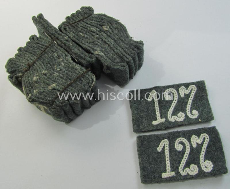 Fully matching pair of WH (Heeres) 'Infanterie'-related, so-called: regimental shoulderstrap-'slip-ons' (ie. 'Schulterstück-Überschuben') as was intended for usage by a: 'Soldat des Infanterie-Regiments 127'