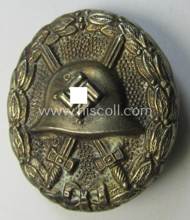 Superb - and rarely seen! - example of a silver-class- (and/or early-type!) silver wound-badge (ie.: 'Verwundeten Abzeichen in Silber'), being a very detailed- and/or 'Extra Qualität' so-called: 'Spanish Civil-War'-pattern