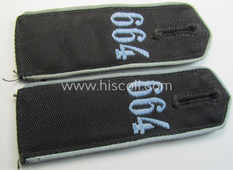 Neat - and fully matching! - pair of light-blue-piped, so-called: 'Flieger-HJ' (ie. 'Flieger-Hitlerjugend'-) shoulderstraps, as was intended for usage by a: 'Hitlerjunge' who served within: 'Bann 664' (664 = 'Litzmannstadt / Land-Lentschütz')