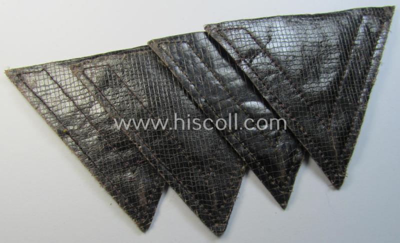 Attractive example of a WH (Kriegsmarine) blue-coloured rank-chevron (ie. 'Gefreitenwinkel') as was intended for a: 'Gefreiter' (as was specifically intended for usage on the various darker-blue-coloured TR-period naval-tunics)