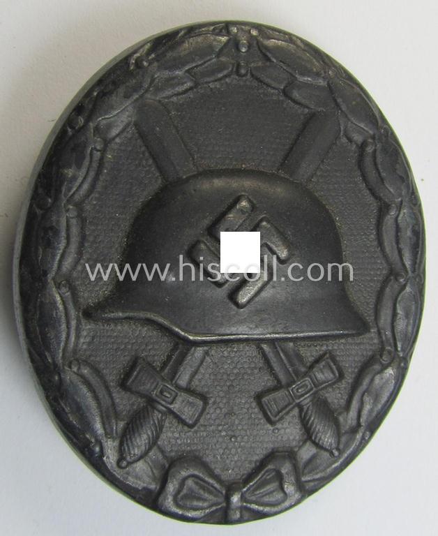 Neat - albeit non-maker-marked - example of a black-class wound-badge (or: 'Verwundeten-Abzeichen in Schwarz') that comes in an overall nice- (ie. just moderately used-), condition