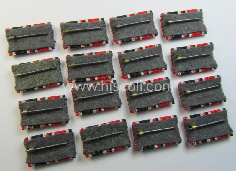 Two-pieced, WWII-period ribbon-bar (ie. 'Feld- o. Bandspange') as was intended for the combination: 'Eisernes Kreuz II. Klasse' (or: iron cross second class) and 'KvK II. Klasse mit Schwertern'