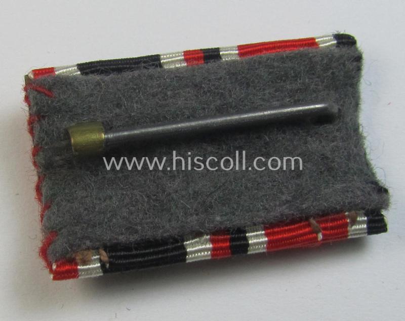 Two-pieced, WWII-period ribbon-bar (ie. 'Feld- o. Bandspange') as was intended for the combination: 'Eisernes Kreuz II. Klasse' (or: iron cross second class) and 'KvK II. Klasse mit Schwertern'