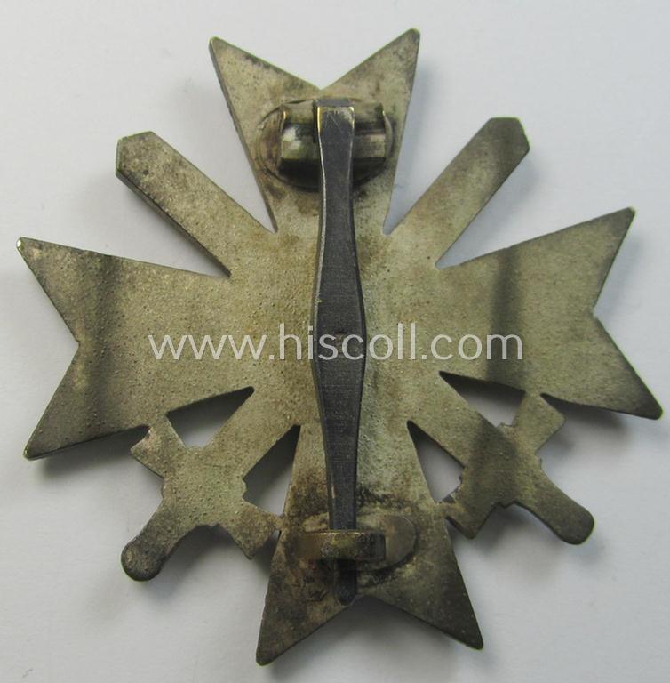 Attractive, 'Kriegsverdienstkreuz 1. Kl. mit Schwertern' being a maker- (ie. 'L15'-) marked and typical zinc- (ie. 'Feinzink'-) based specimen as was produced by the Austrian maker (ie. 'Hersteller'): 'Friedrich Orth'