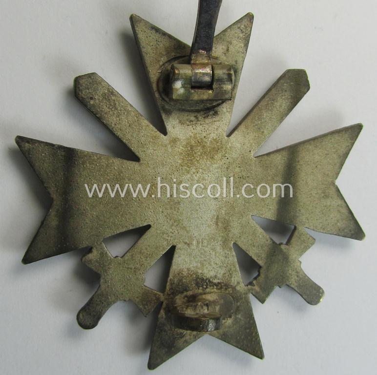 Attractive, 'Kriegsverdienstkreuz 1. Kl. mit Schwertern' being a maker- (ie. 'L15'-) marked and typical zinc- (ie. 'Feinzink'-) based specimen as was produced by the Austrian maker (ie. 'Hersteller'): 'Friedrich Orth'