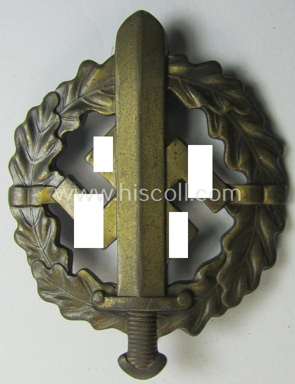 Attractive, early- (ie. pre-) war-period example of an: 'SA-Sportabzeichen in Bronze' being a detailed and/or neatly maker- (ie. 'Fechler - Bernsbach i. Sa.'-) marked example that is void of a bearers'-number