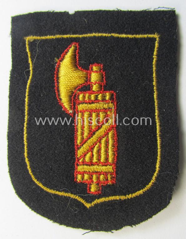 Waffen-SS 'volunteer'-arm-shield as was intended for usage by soldiers of the: '29. Waffen-Grenadier-Division der SS' (ie. 'italienische Nr. 1') and that comes in a 'virtually mint- ie. unissued', condition