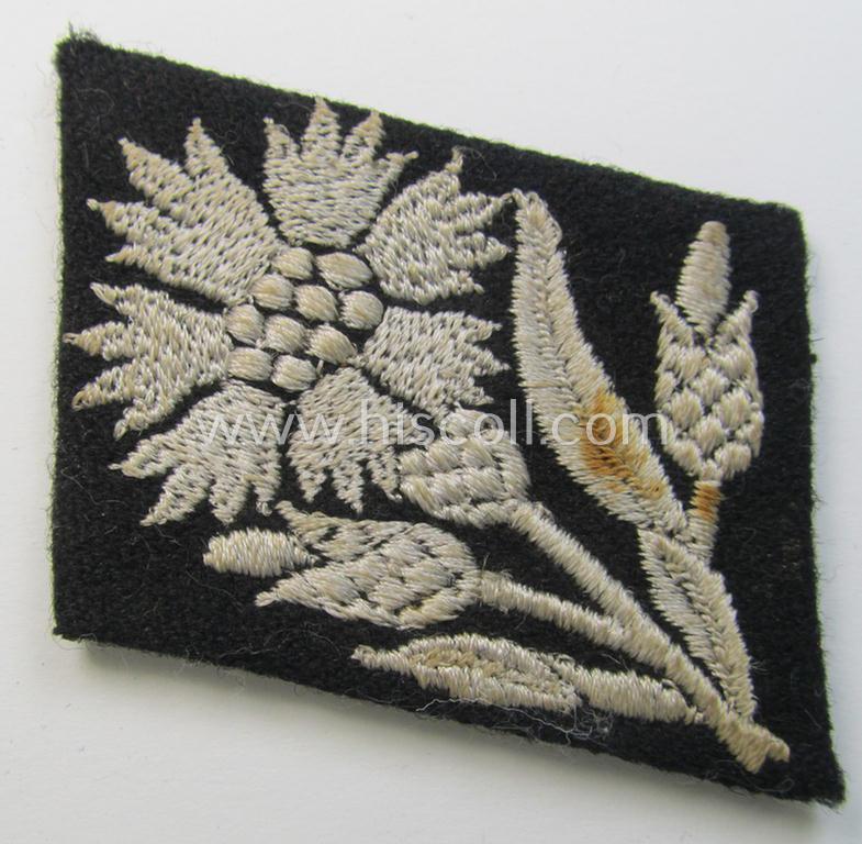 Attractive, Waffen-SS - so-called: 'RzM-styled' - enlisted-mens'- (ie. NCO-) type collar-tab as was intended for usage by soldiers ie. NCOs of the: '22. SS-Freiwilligen-Kavallerie-Division' (ie. sometimes referred to as: 