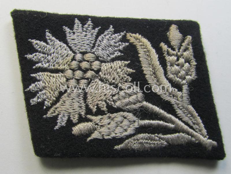 Attractive, Waffen-SS - so-called: 'RzM-styled' - enlisted-mens'- (ie. NCO-) type collar-tab as was intended for usage by soldiers ie. NCOs of the: '22. SS-Freiwilligen-Kavallerie-Division' (ie. sometimes referred to as: 